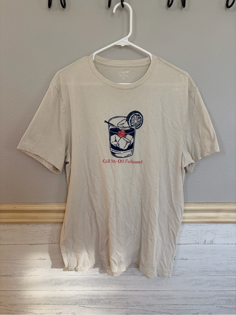 J. Crew Men’s Cream Short‑Sleeve Graphic Tee